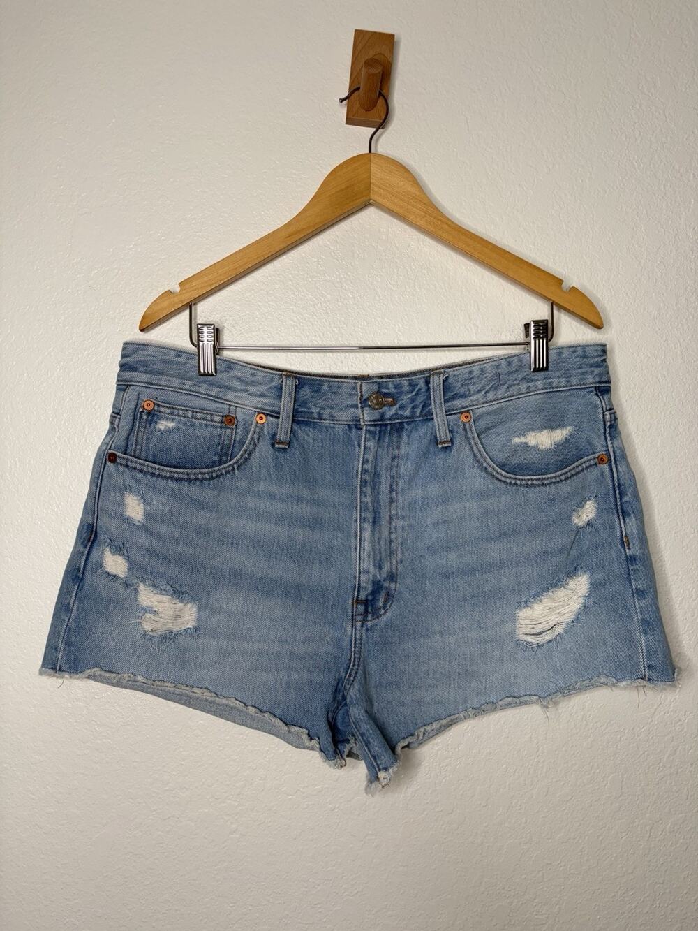 Madewell Relaxed Denim Distressed Shorts Size 31